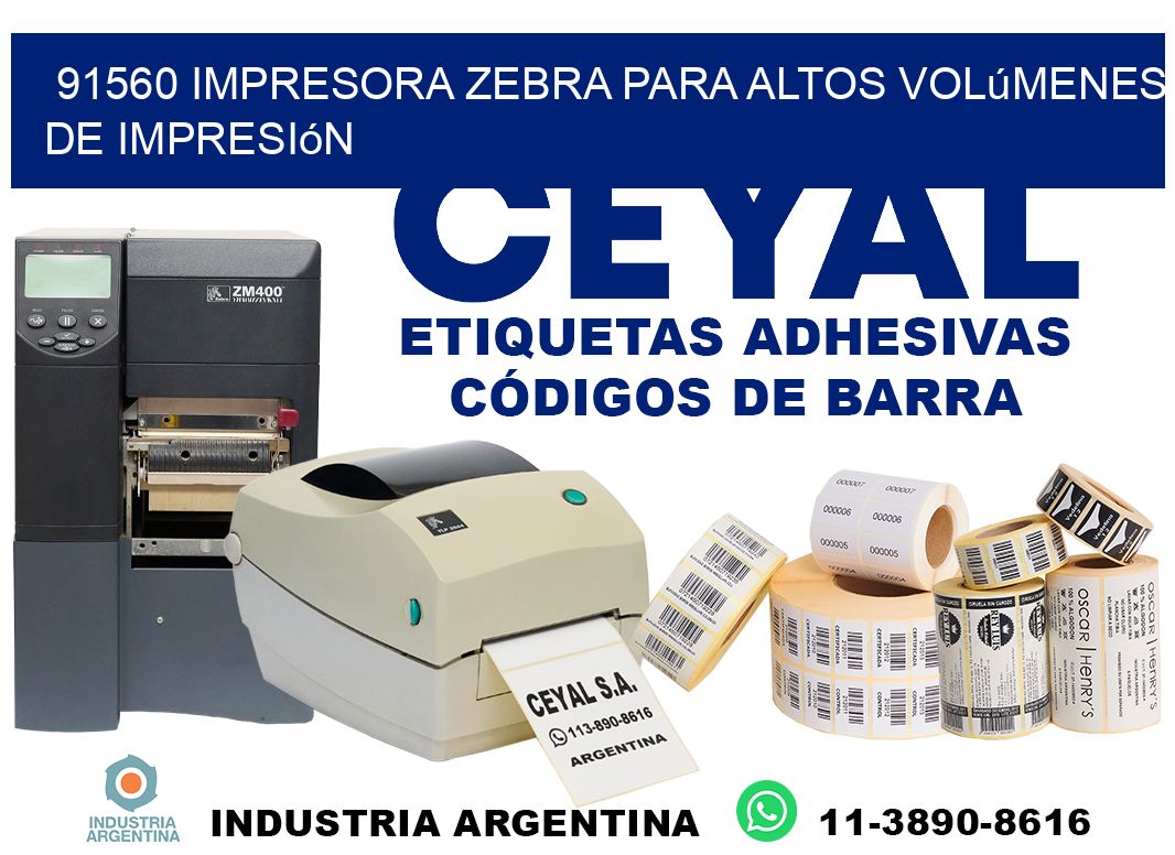 91560 impresora zebra para altos volúmenes de impresión