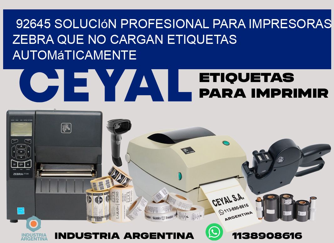 92645 solución profesional para impresoras zebra que no cargan etiquetas automáticamente