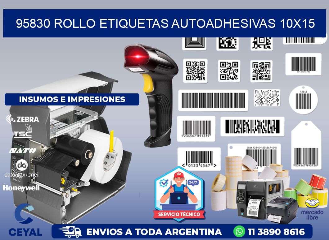 95830 Rollo Etiquetas autoadhesivas 10x15