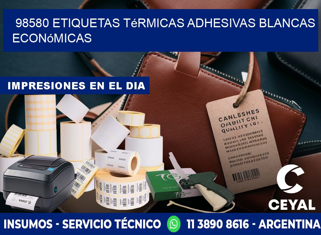 98580 etiquetas térmicas adhesivas blancas económicas