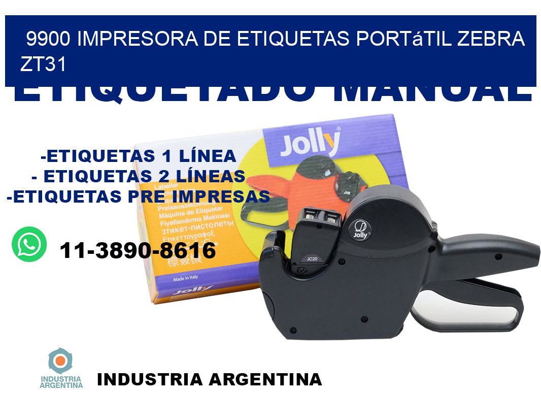 9900 impresora de etiquetas portátil Zebra ZT31