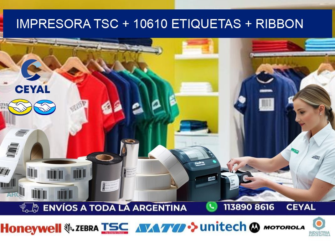 impresora TSC + 10610 etiquetas + ribbon