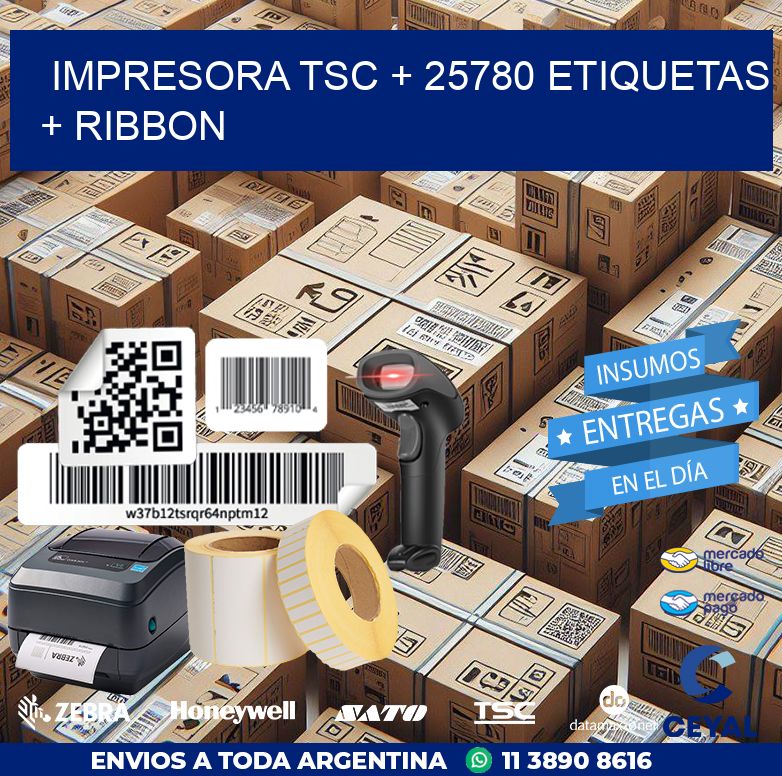 impresora TSC + 25780 etiquetas + ribbon
