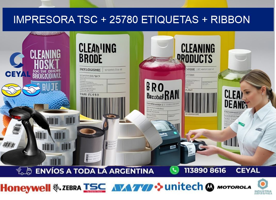 impresora TSC + 25780 etiquetas + ribbon