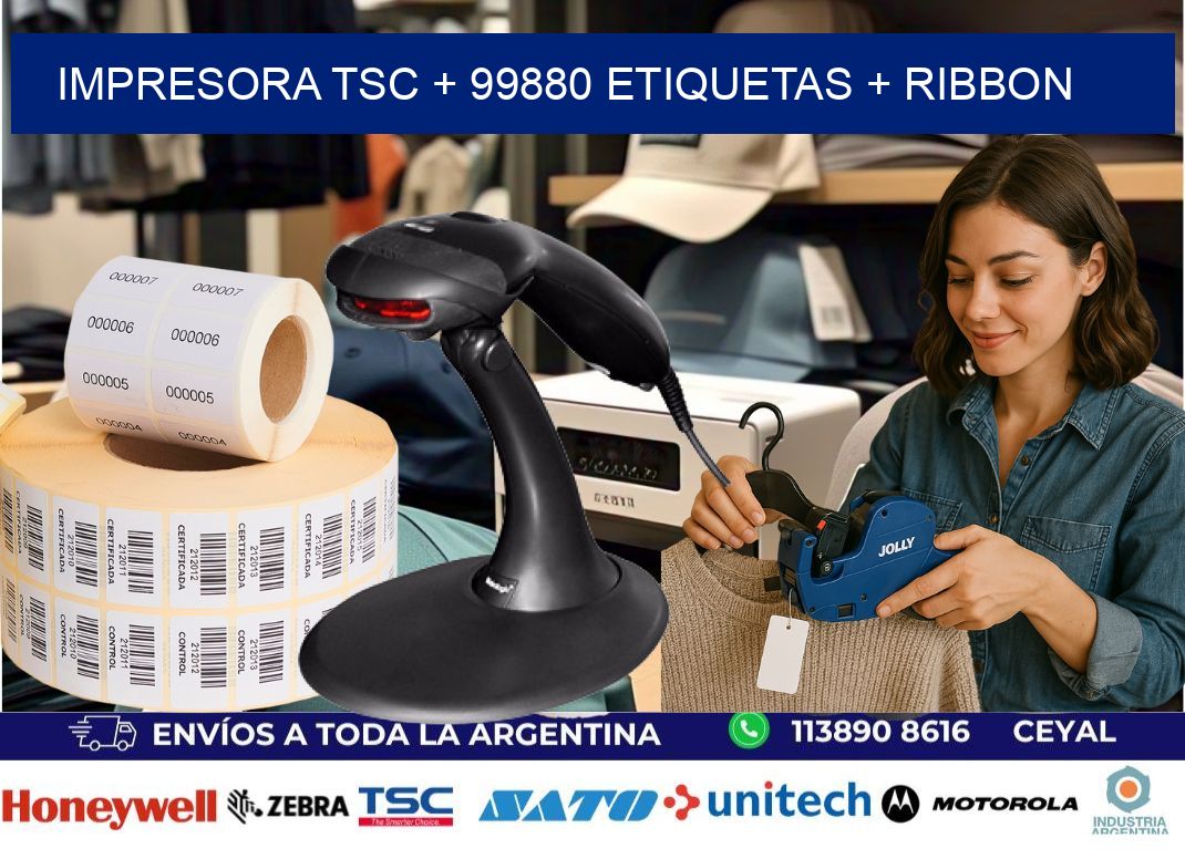 impresora TSC + 99880 etiquetas + ribbon