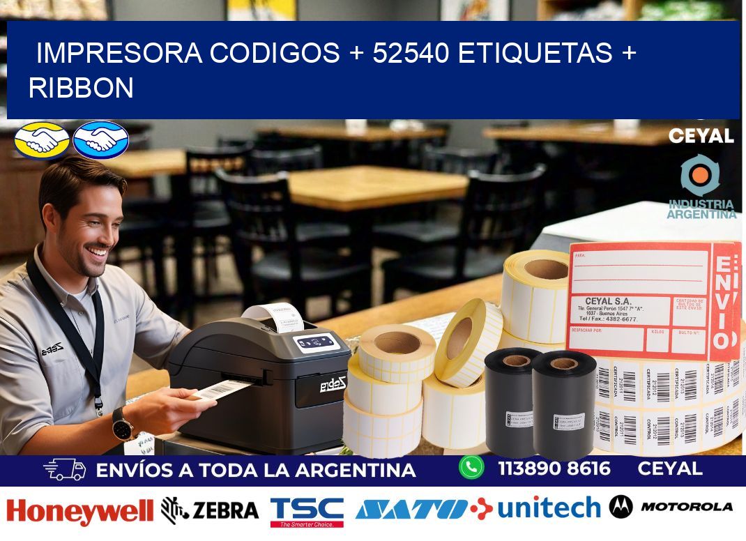 impresora codigos + 52540 etiquetas + ribbon