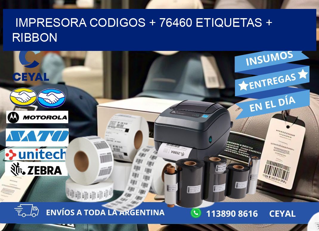 impresora codigos + 76460 etiquetas + ribbon