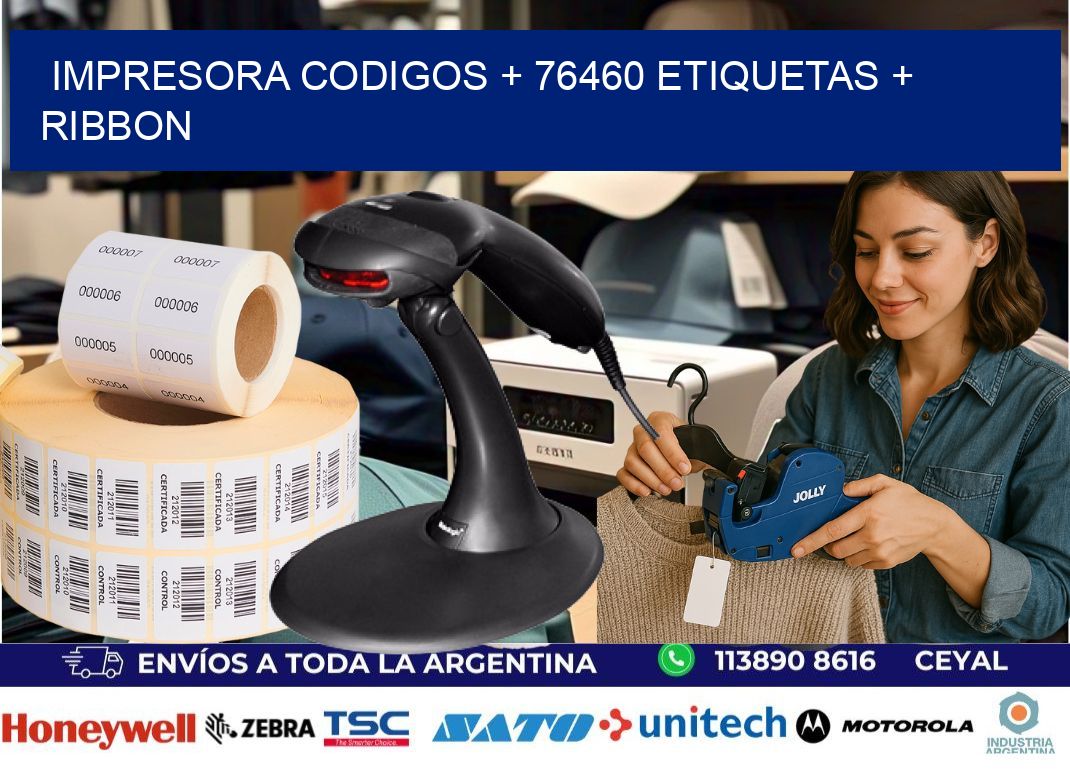 impresora codigos + 76460 etiquetas + ribbon