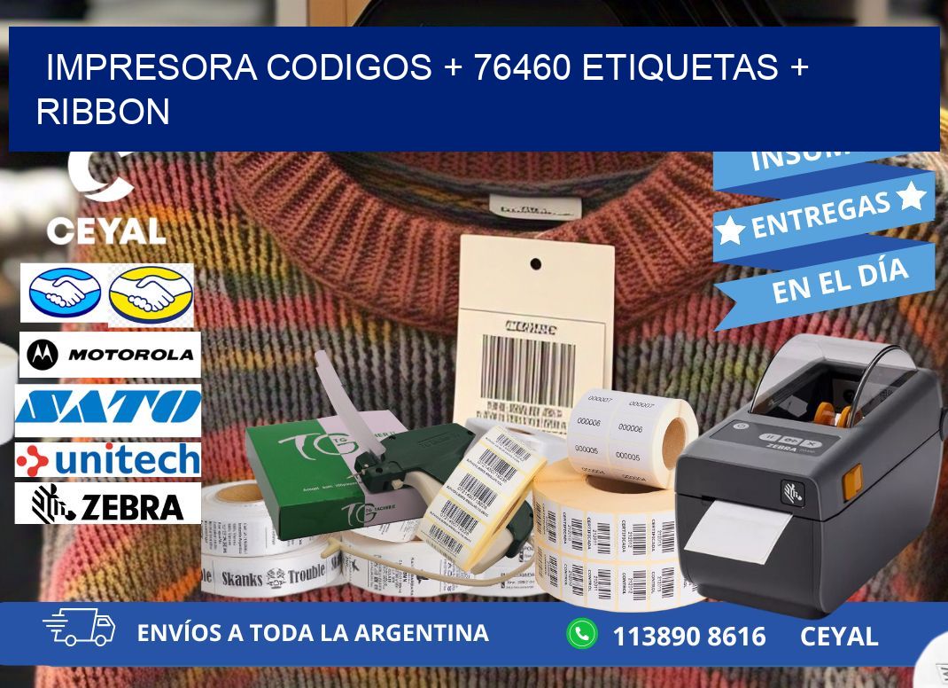 impresora codigos + 76460 etiquetas + ribbon