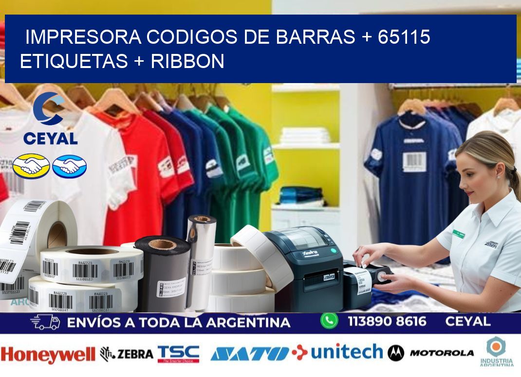 impresora codigos de barras + 65115 etiquetas + ribbon