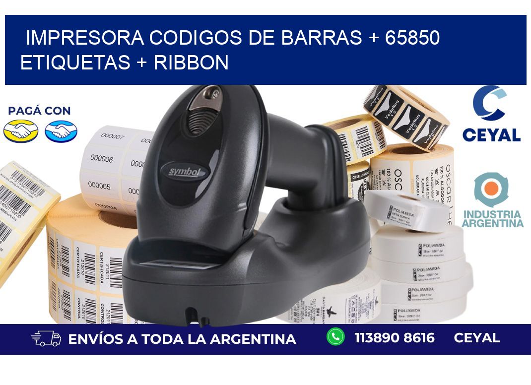 impresora codigos de barras + 65850 etiquetas + ribbon