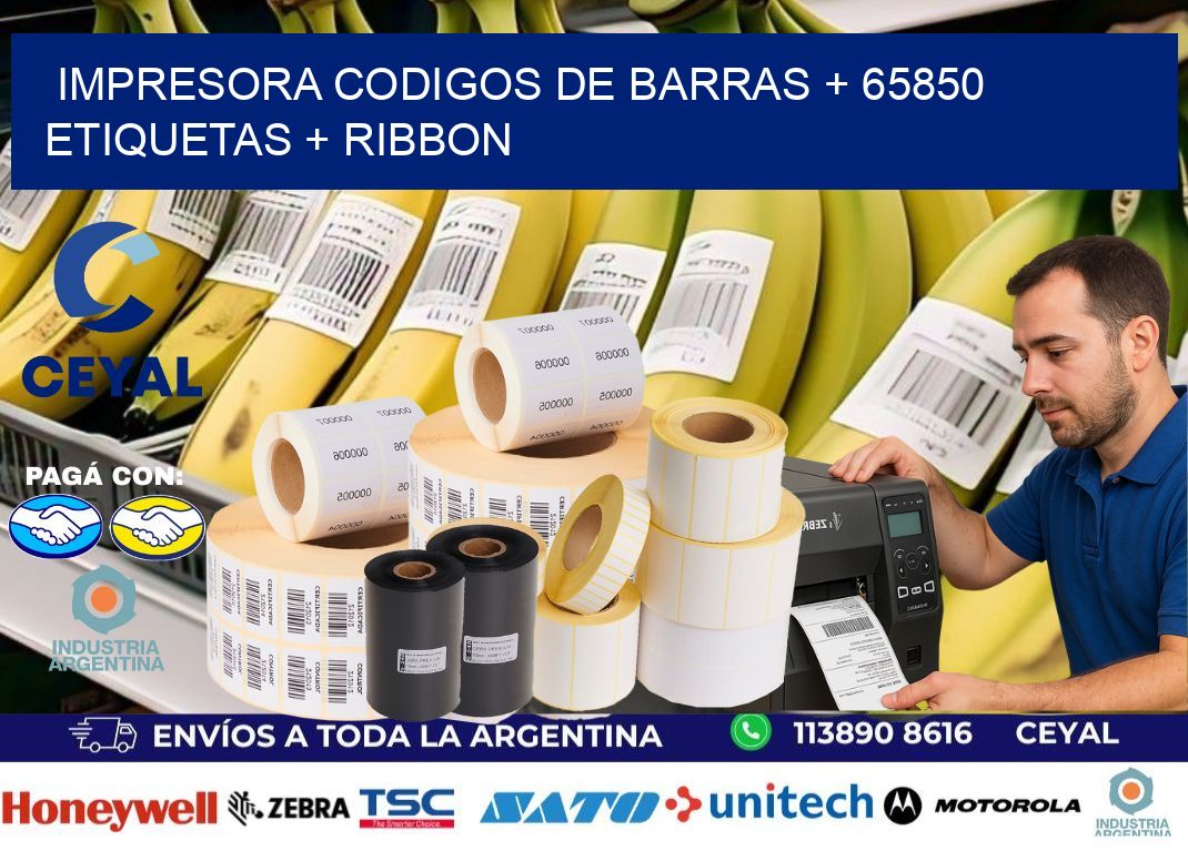 impresora codigos de barras + 65850 etiquetas + ribbon