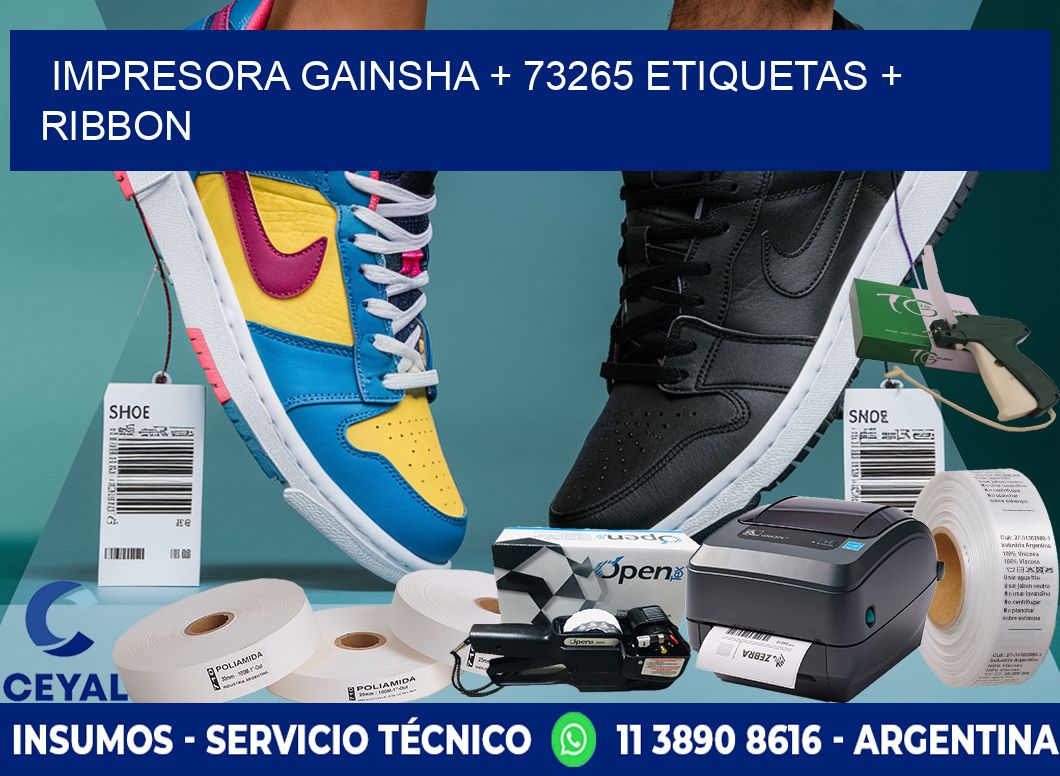 impresora gainsha + 73265 etiquetas + ribbon