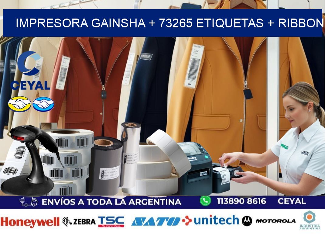 impresora gainsha + 73265 etiquetas + ribbon