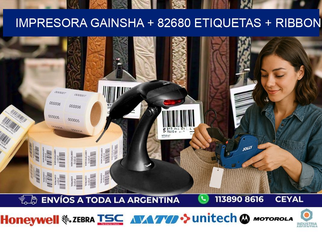 impresora gainsha + 82680 etiquetas + ribbon