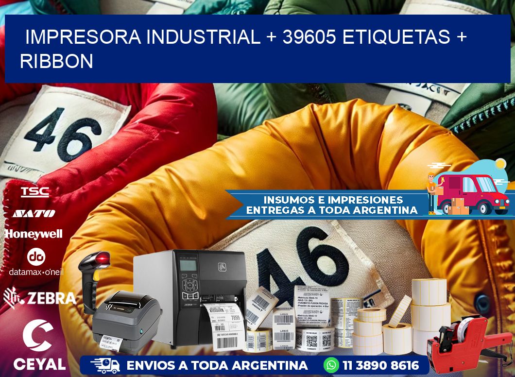 impresora industrial + 39605 etiquetas + ribbon