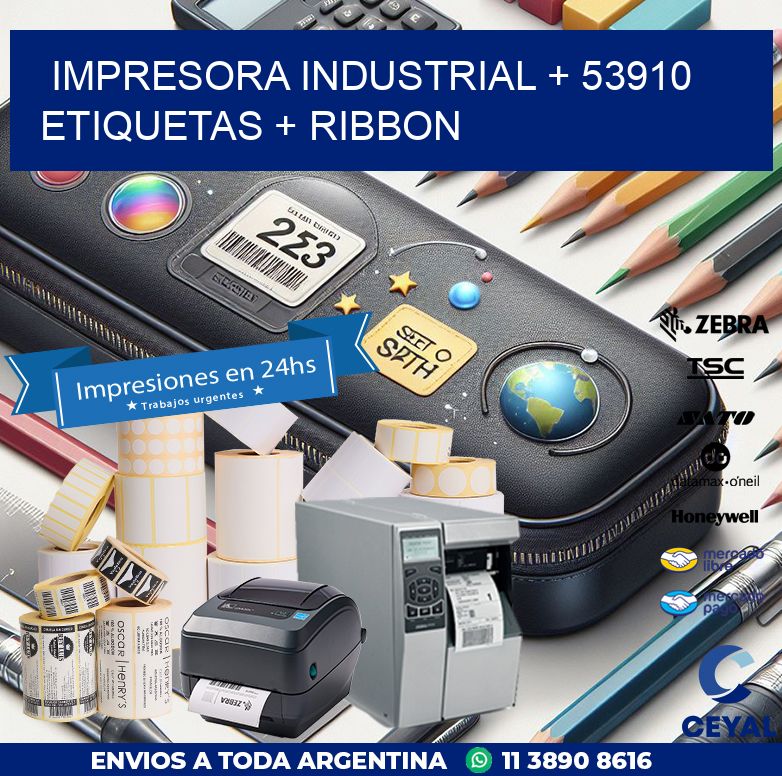 impresora industrial + 53910 etiquetas + ribbon
