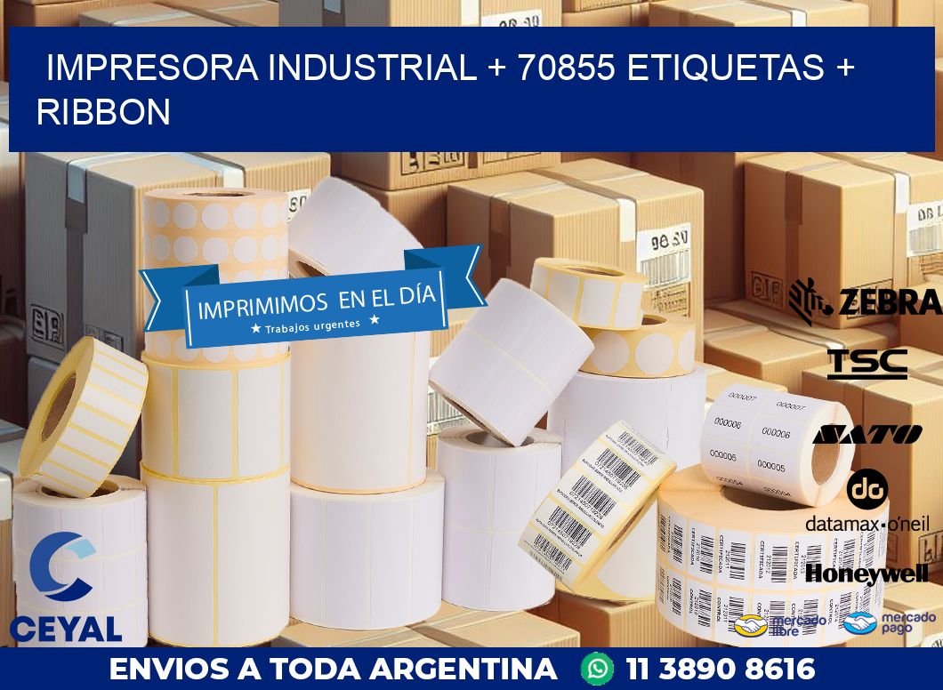 impresora industrial + 70855 etiquetas + ribbon