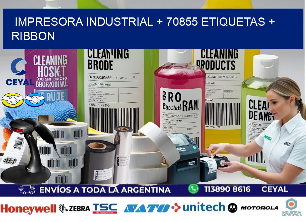 impresora industrial + 70855 etiquetas + ribbon