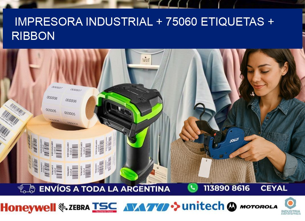 impresora industrial + 75060 etiquetas + ribbon