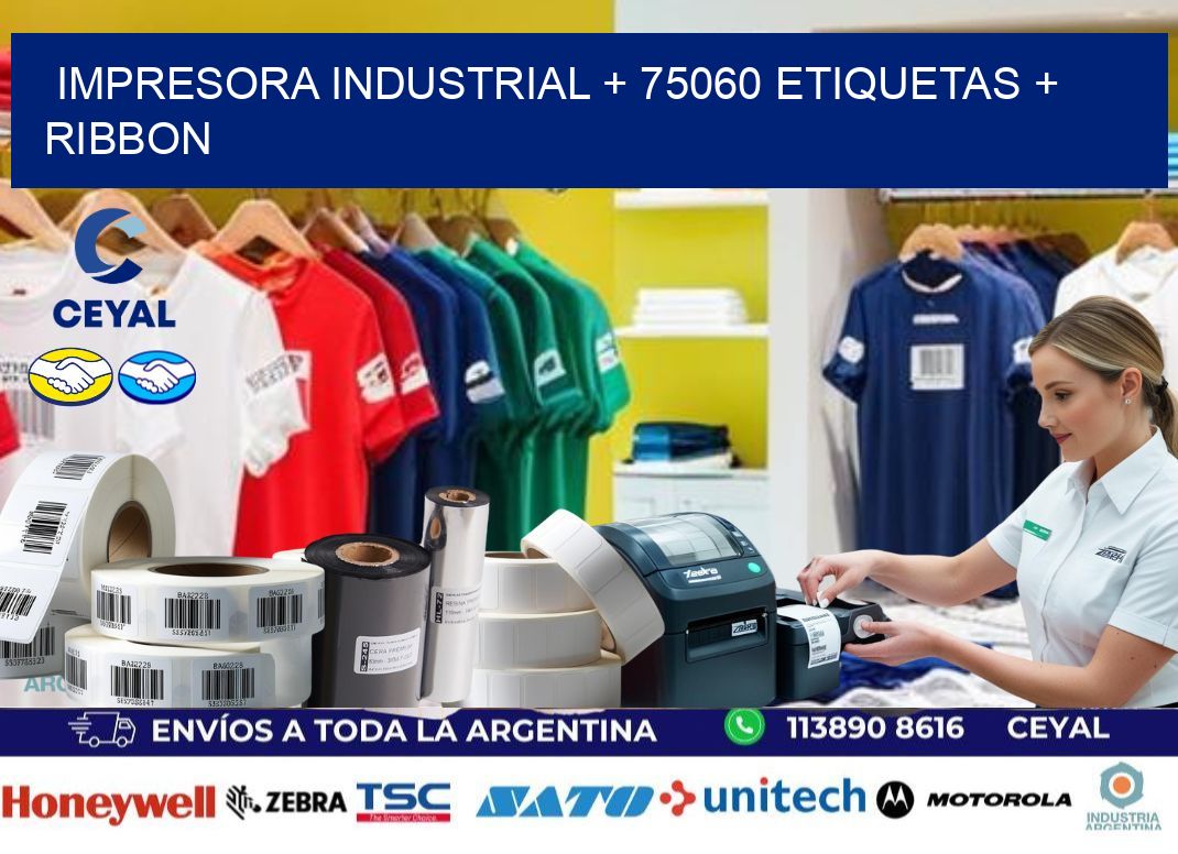 impresora industrial + 75060 etiquetas + ribbon