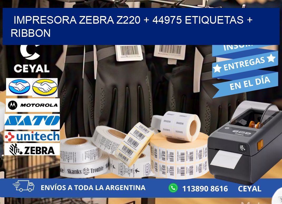 impresora zebra z220 + 44975 etiquetas + ribbon