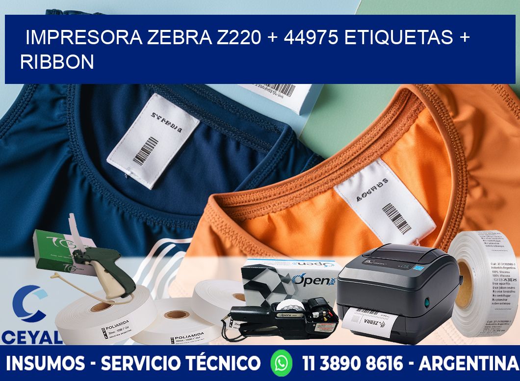 impresora zebra z220 + 44975 etiquetas + ribbon