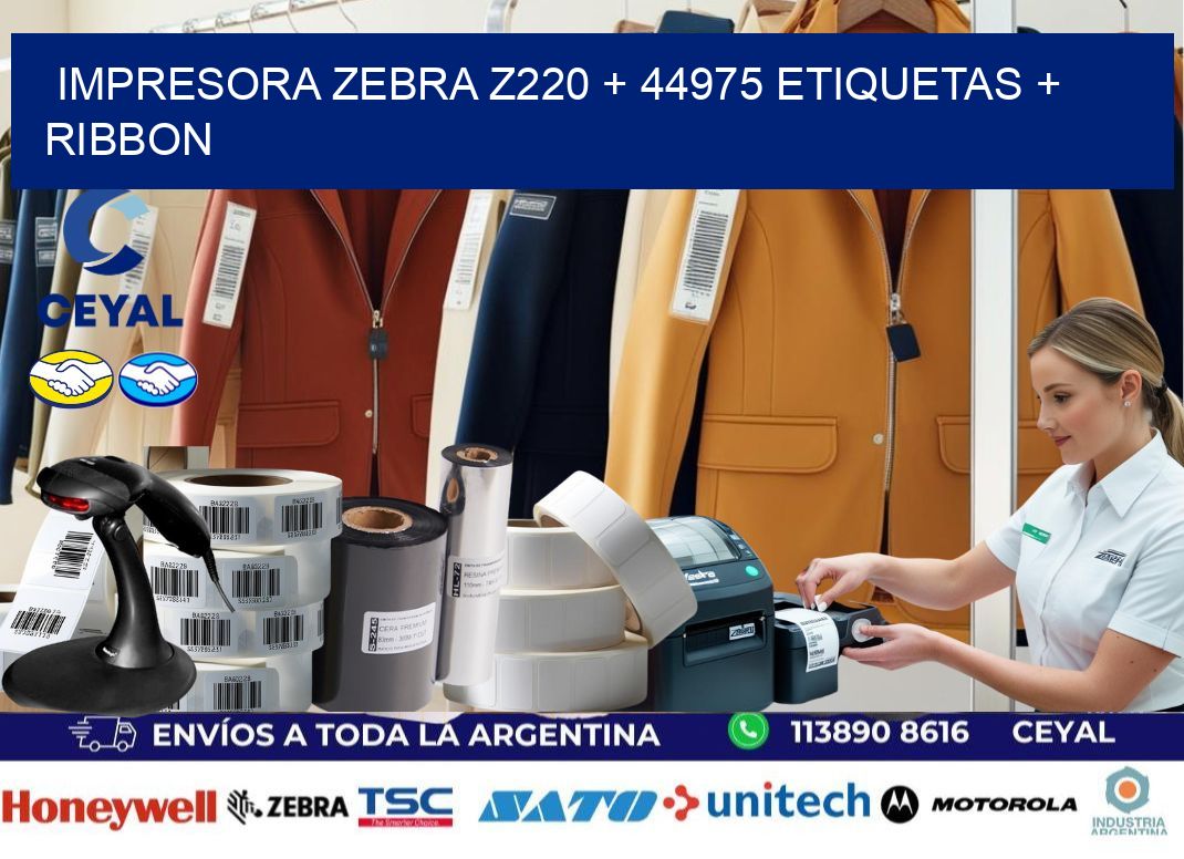 impresora zebra z220 + 44975 etiquetas + ribbon