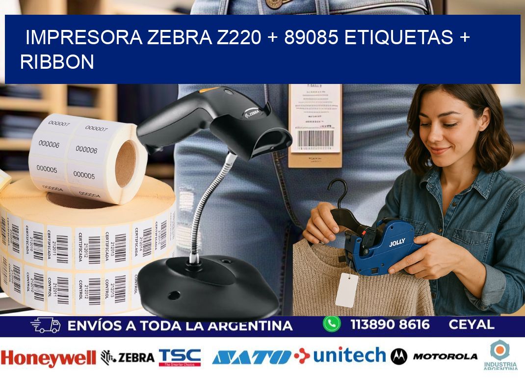 impresora zebra z220 + 89085 etiquetas + ribbon