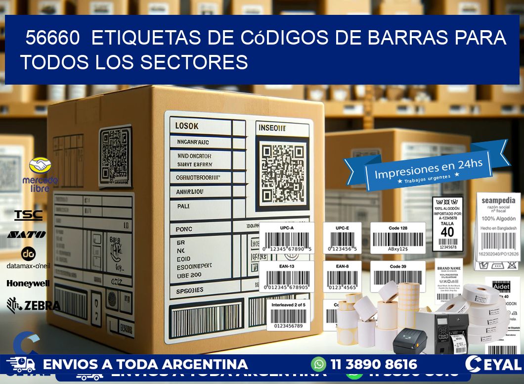 ️56660 Etiquetas de Códigos de Barras para Todos los Sectores