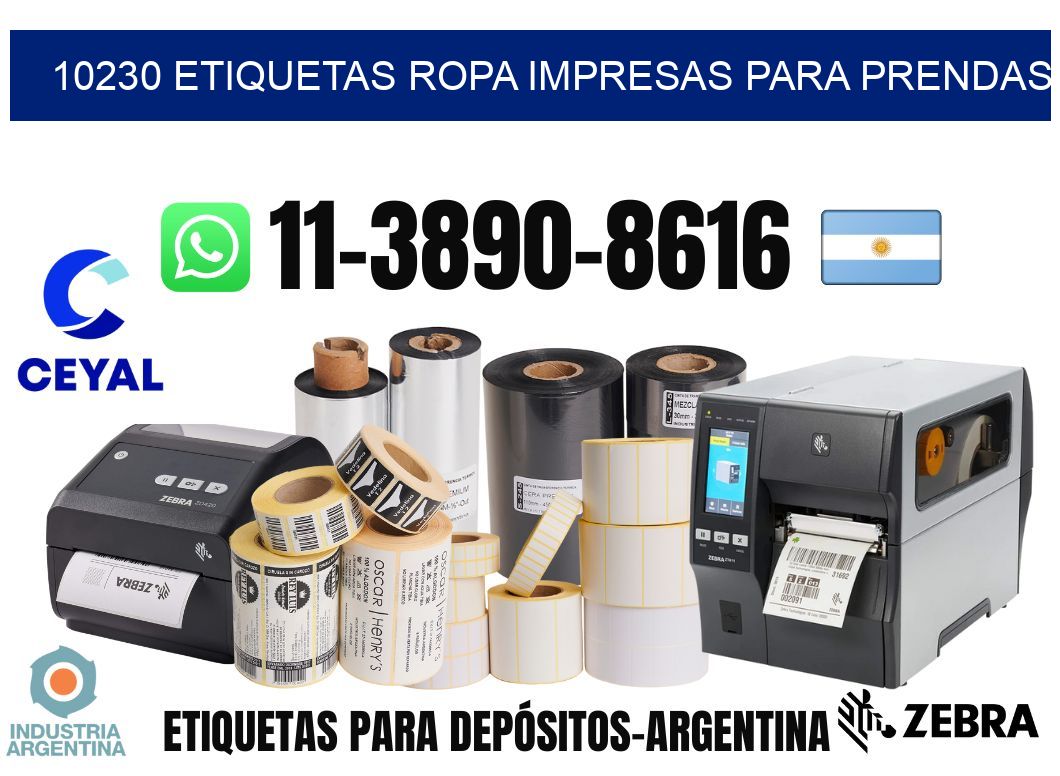 10230 Etiquetas ropa impresas para prendas