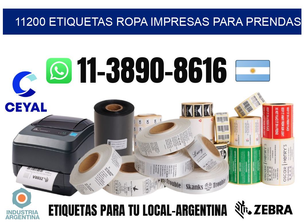 11200 Etiquetas ropa impresas para prendas