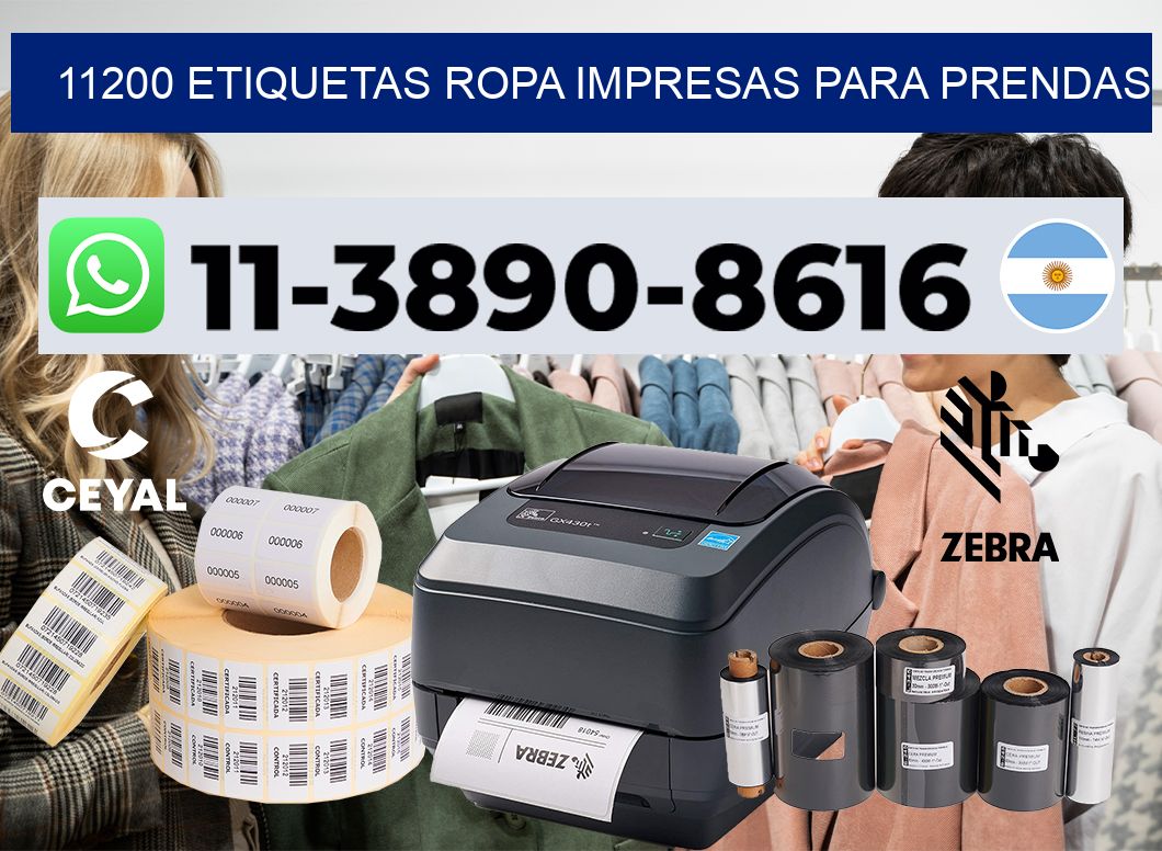 11200 Etiquetas ropa impresas para prendas