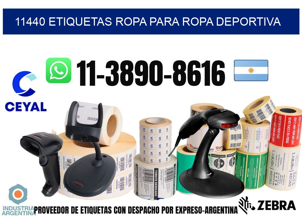 11440 Etiquetas ropa para ropa deportiva