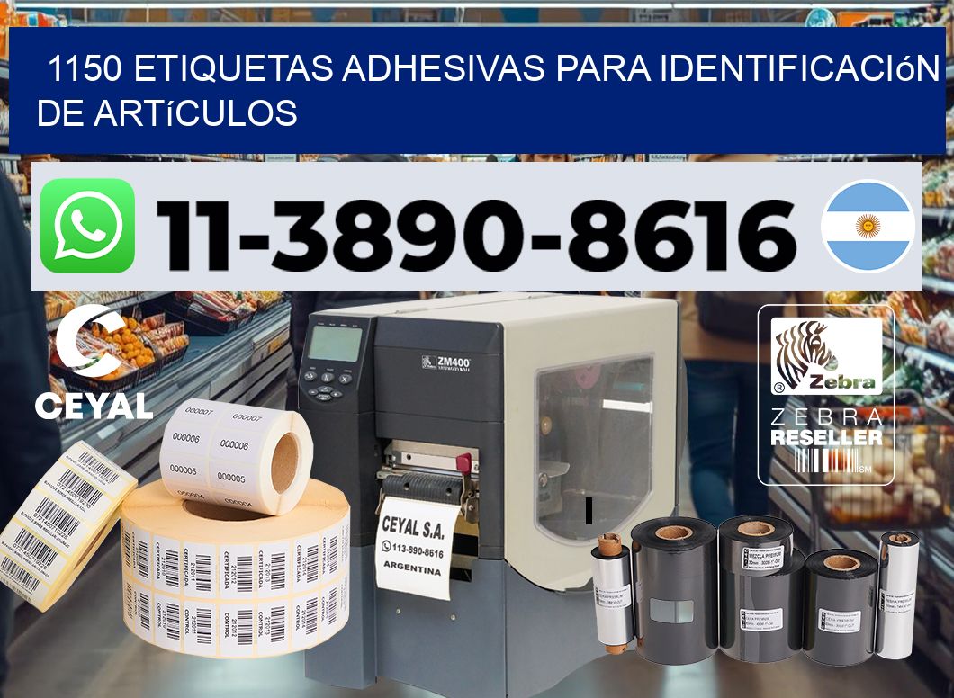 1150 Etiquetas adhesivas para identificación de artículos