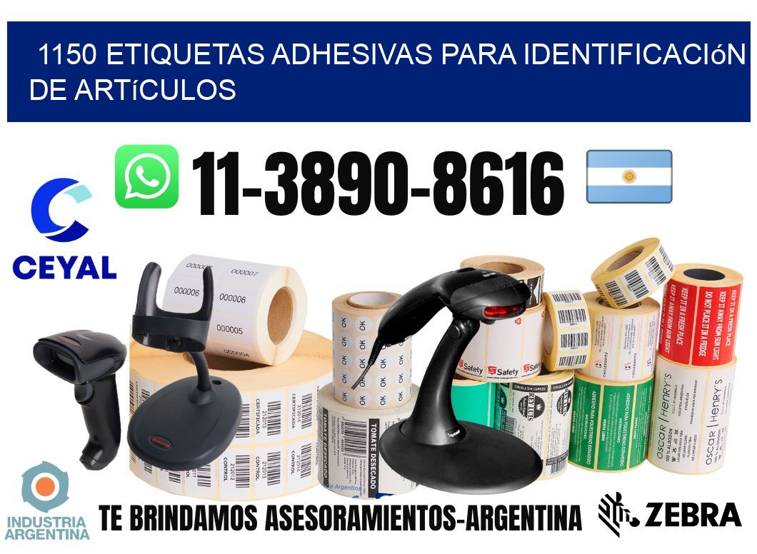1150 Etiquetas adhesivas para identificación de artículos