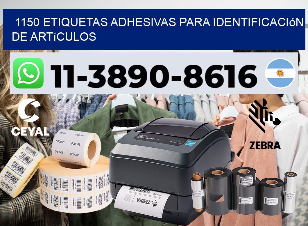 1150 Etiquetas adhesivas para identificación de artículos