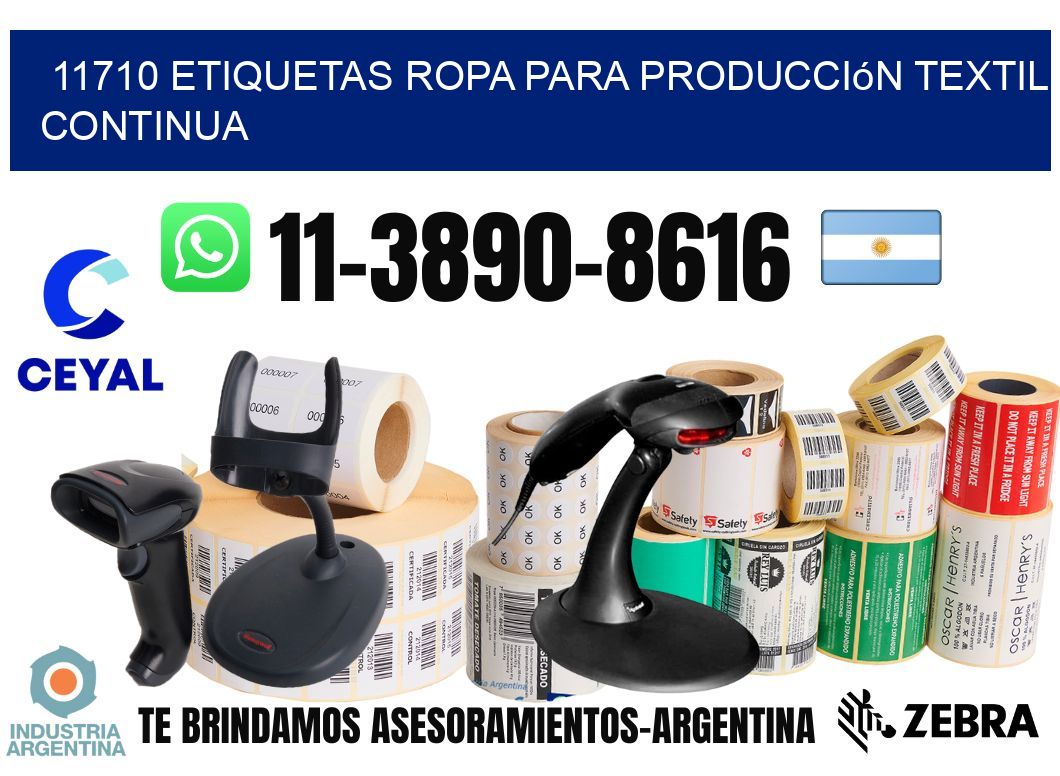 11710 Etiquetas ropa para producción textil continua