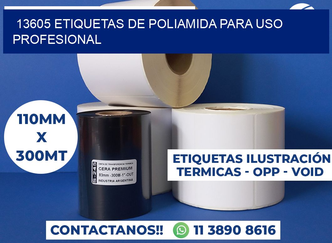13605 Etiquetas de poliamida para uso profesional