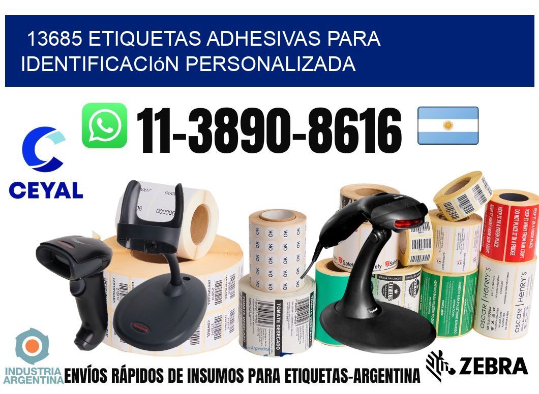 13685 Etiquetas adhesivas para identificación personalizada