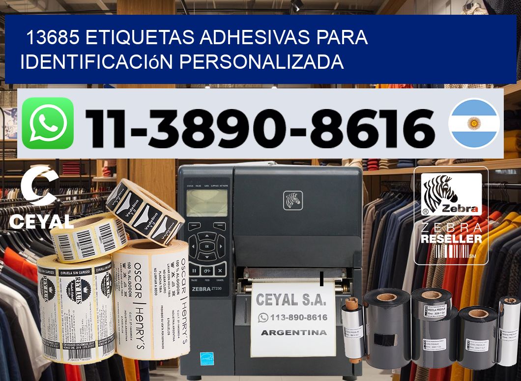 13685 Etiquetas adhesivas para identificación personalizada