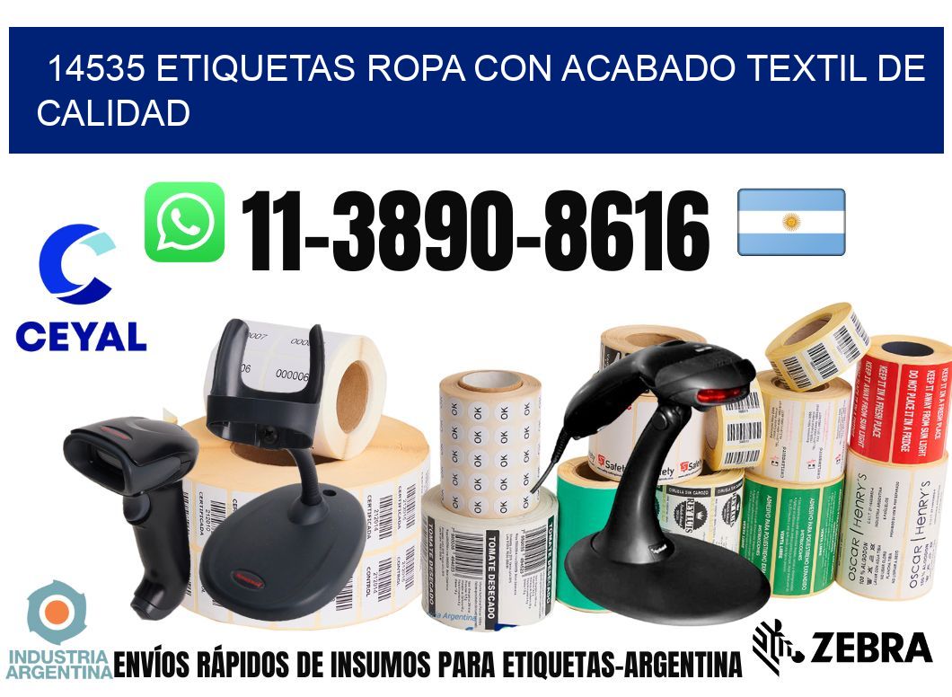 14535 Etiquetas ropa con acabado textil de calidad