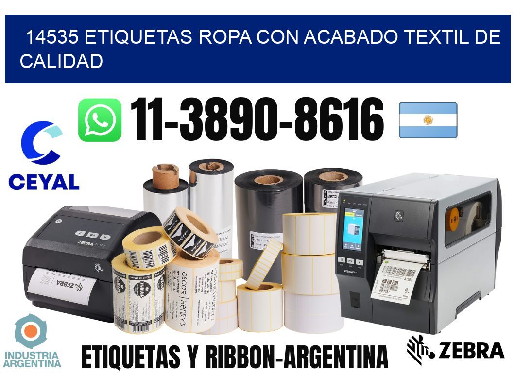 14535 Etiquetas ropa con acabado textil de calidad