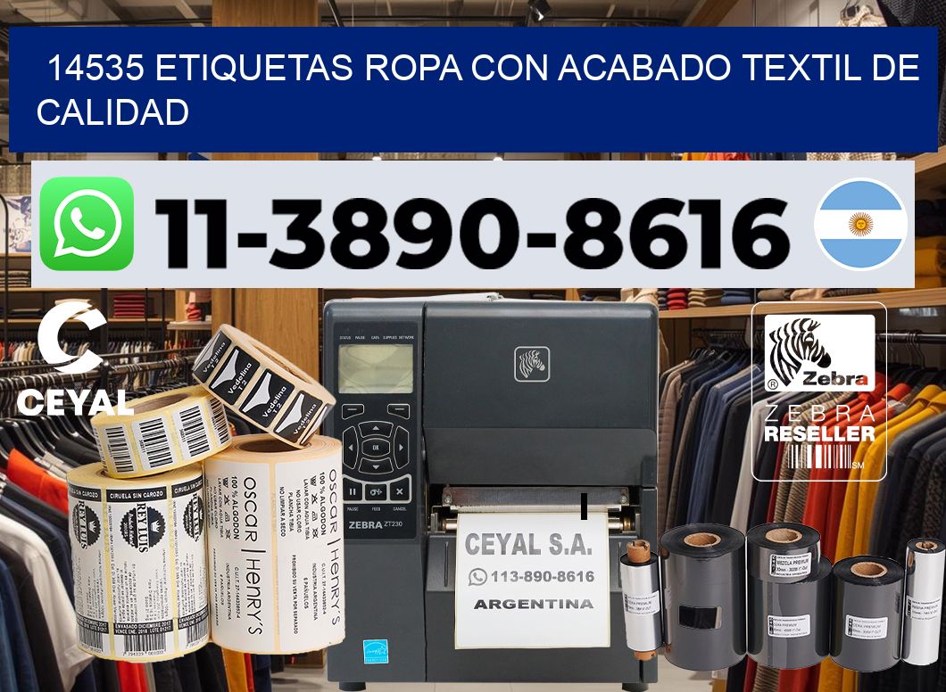 14535 Etiquetas ropa con acabado textil de calidad