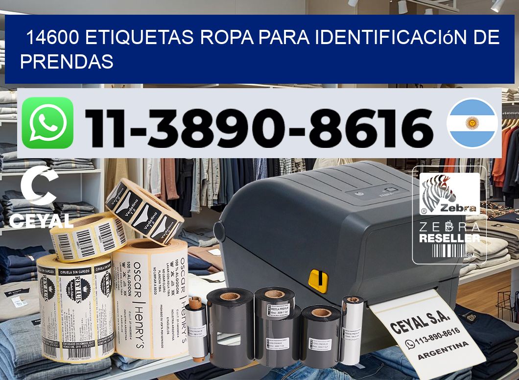 14600 Etiquetas ropa para identificación de prendas