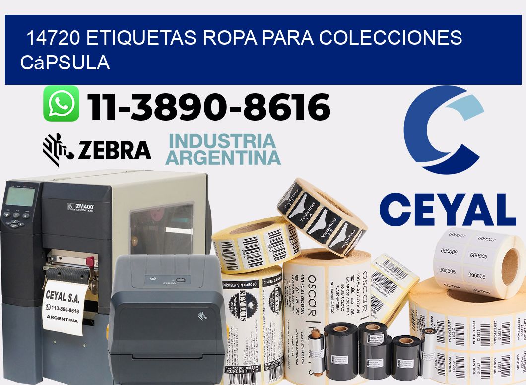 14720 Etiquetas ropa para colecciones cápsula