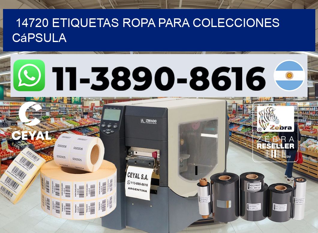 14720 Etiquetas ropa para colecciones cápsula
