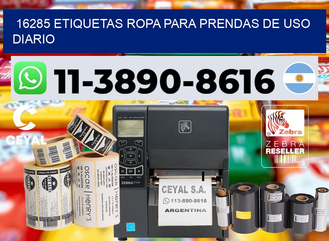 16285 Etiquetas ropa para prendas de uso diario