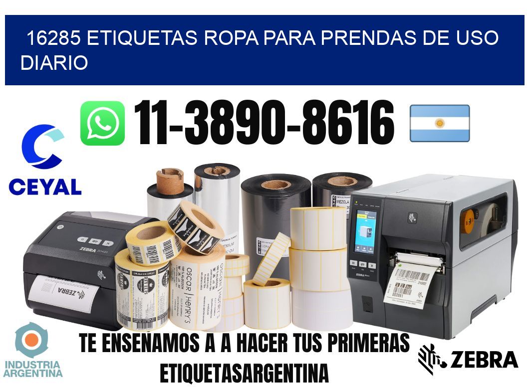 16285 Etiquetas ropa para prendas de uso diario