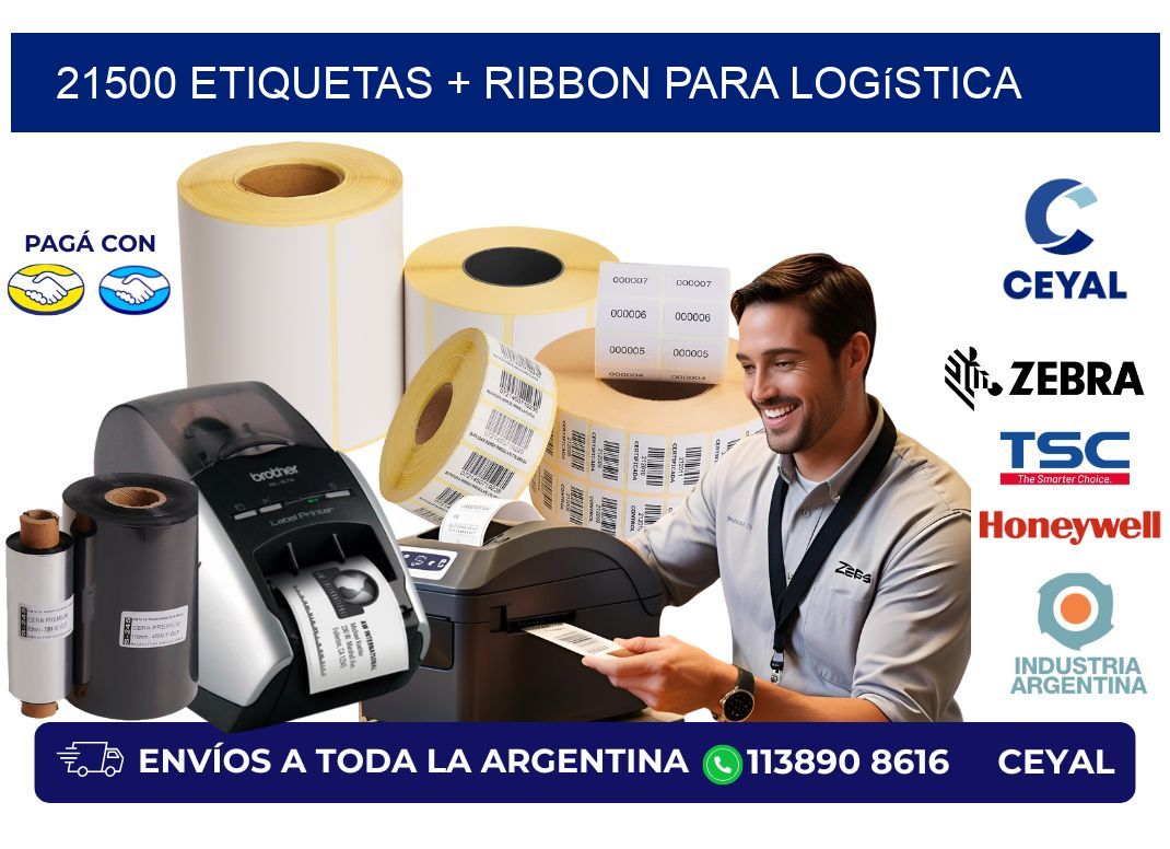 21500 etiquetas + ribbon para logística